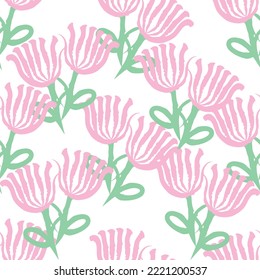 Seamless fabric of floral Line Pattern Vector, like ornament vector. Suit for package design, wallpaper, fashion print.