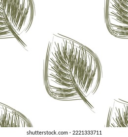 Seamless fabric of  floral Line Pattern Vector, like ornament vector. Suit for package design, wallpaper, fashion print.