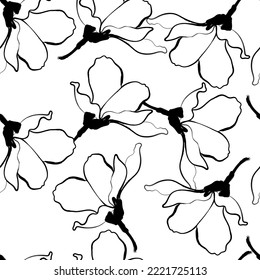 Seamless fabric of floral Line Pattern Vector, like ornament vector. Suit for package design, wallpaper, fashion print.