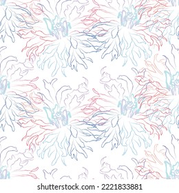 Seamless fabric of floral Line Pattern Vector, like ornament vector. Suit for package design, wallpaper, fashion print.