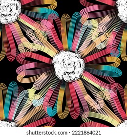 Seamless fabric of  floral Line Pattern Vector, like ornament vector. Suit for package design, wallpaper, fashion print.