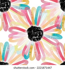 Seamless fabric of  floral Line Pattern Vector, like ornament vector. Suit for package design, wallpaper, fashion print.