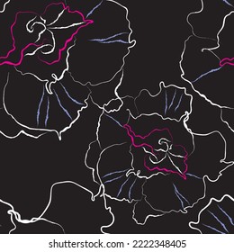 Seamless fabric of  floral Line Pattern Vector, like ornament vector. Suit for package design, wallpaper, fashion print.