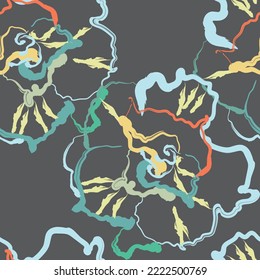 Tejido transparente del vector de patrón de línea floral, como el vector de ornamento. Suit para diseño de paquetes, fondo de pantalla, impresión de moda.