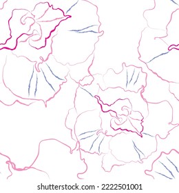 Seamless fabric of  floral Line Pattern Vector, like ornament vector. Suit for package design, wallpaper, fashion print.