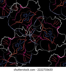 Seamless fabric of  floral Line Pattern Vector, like ornament vector. Suit for package design, wallpaper, fashion print.