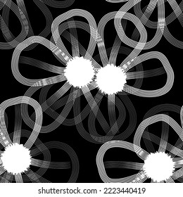 Seamless fabric of  floral Line Pattern Vector, like ornament vector. Suit for package design, wallpaper, fashion print.