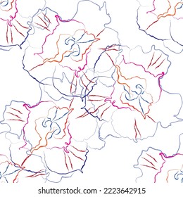 Seamless fabric of  floral Line Pattern Vector, like ornament vector. Suit for package design, wallpaper, fashion print.