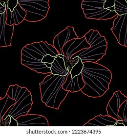 Tejido transparente del vector de patrón de línea floral, como el vector de ornamento. Suit para diseño de paquetes, fondo de pantalla, impresión de moda.