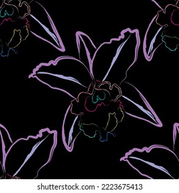 Seamless fabric of  floral Line Pattern Vector, like ornament vector. Suit for package design, wallpaper, fashion print.