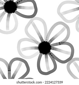 Seamless fabric of  floral Line Pattern Vector, like ornament vector. Suit for package design, wallpaper, fashion print.