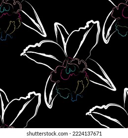 Seamless fabric of  floral Line Pattern Vector, like ornament vector. Suit for package design, wallpaper, fashion print.