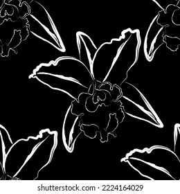 Seamless fabric of  floral Line Pattern Vector, like ornament vector. Suit for package design, wallpaper, fashion print.
