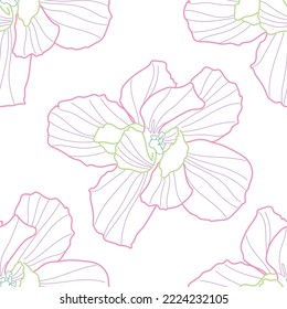Seamless fabric of  floral Line Pattern Vector, like ornament vector. Suit for package design, wallpaper, fashion print.