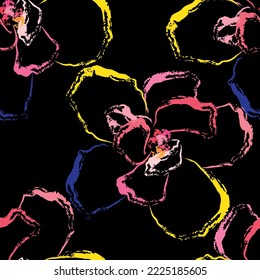 Seamless fabric of  floral Line Pattern Vector, like ornament vector. Suit for package design, wallpaper, fashion print.