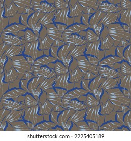 Seamless fabric of  floral Line Pattern Vector, like ornament vector. Suit for package design, wallpaper, fashion print.