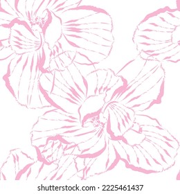Seamless fabric of  floral Line Pattern Vector, like ornament vector. Suit for package design, wallpaper, fashion print.