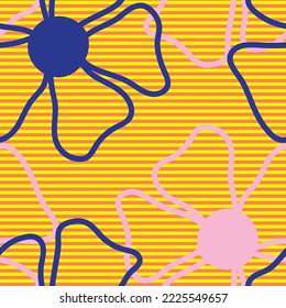 Seamless fabric of  floral Line Pattern Vector, like ornament vector. Suit for package design, wallpaper, fashion print.