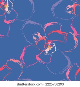 Seamless fabric of  floral Line Pattern, like minimal style. Suit for package design, wallpaper, fashion print.