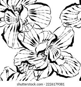 Seamless fabric of  floral Line Pattern Vector, like ornament vector. Suit for package design, wallpaper, fashion print.