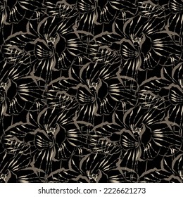 Tejido transparente del vector de patrón de línea floral, como el vector de ornamento. Suit para diseño de paquetes, fondo de pantalla, impresión de moda.