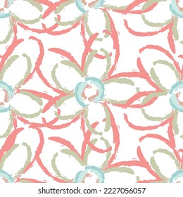 Seamless fabric of  floral Line Pattern, like minimal style. Suit for package design, wallpaper, fashion print.