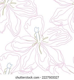 Tejido de líneas florales sin inconvenientes, como el estilo mínimo. Suit para diseño de paquetes, fondo de pantalla, impresión de moda.
