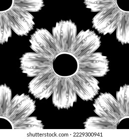 Seamless fabric of  floral Line Pattern, like minimal style. Suit for package design, wallpaper, fashion print.