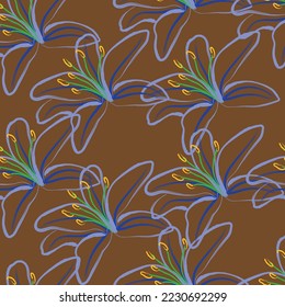 Tejido de líneas florales sin inconvenientes, como el estilo mínimo. Suit para diseño de paquetes, fondo de pantalla, impresión de moda.