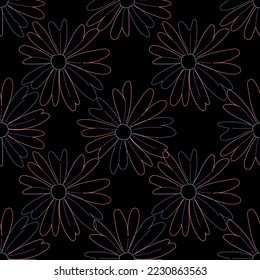 Tejido de líneas florales sin inconvenientes, como el estilo mínimo. Suit para diseño de paquetes, fondo de pantalla, impresión de moda.