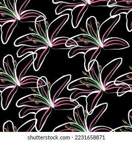 Tejido de líneas florales sin inconvenientes, como el estilo mínimo. Suit para diseño de paquetes, fondo de pantalla, impresión de moda.