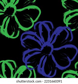 Seamless fabric of  floral Line Pattern, like minimal style. Suit for package design, wallpaper, fashion print.