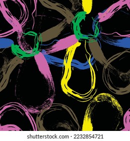 Seamless fabric of  floral Line Pattern, like illustration. Suit for package design, wallpaper, fashion print.