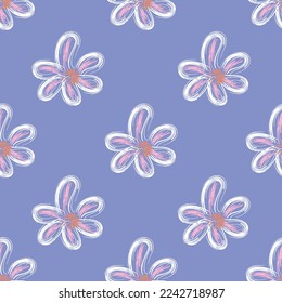 Seamless fabric of  floral Line Pattern, like illustration. Suit for package design, wallpaper, fashion print.