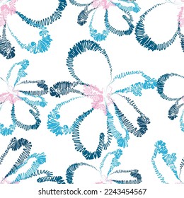 Tejido transparente de patrón de línea floral, como ilustración. Suit para diseño de paquetes, fondo de pantalla, impresión de moda.