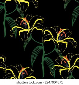 Seamless fabric of  floral Line Pattern, like illustration. Suit for package design, wallpaper, fashion print.