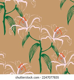 Tejido transparente de patrón de línea floral, como ilustración. Suit para diseño de paquetes, fondo de pantalla, impresión de moda.