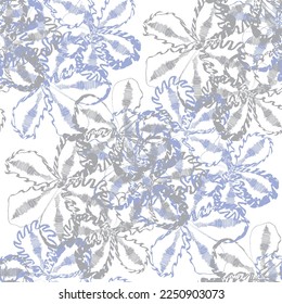 Seamless fabric of  floral Line Pattern, like illustration. Suit for package design, wallpaper, fashion print.