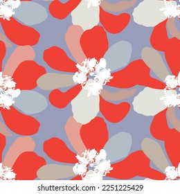 Seamless fabric of  floral Line Pattern, like illustration. Suit for package design, wallpaper, fashion print.