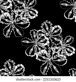 Seamless fabric of  floral Line Pattern, like illustration. Suit for package design, wallpaper, fashion print.