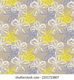 Seamless fabric of  floral Line Pattern, like illustration. Suit for package design, wallpaper, fashion print.