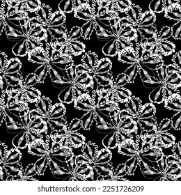 Seamless fabric of  floral Line Pattern, like illustration. Suit for package design, wallpaper, fashion print.