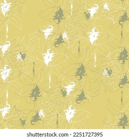 Tejido transparente de patrón de línea floral, como ilustración. Suit para diseño de paquetes, fondo de pantalla, impresión de moda.