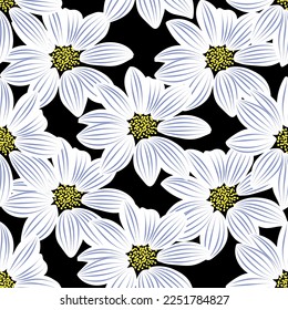 Seamless fabric of  floral Line Pattern, like illustration. Suit for package design, wallpaper, fashion print.