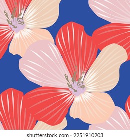 Seamless fabric of  floral Line Pattern, like illustration. Suit for package design, wallpaper, fashion print.