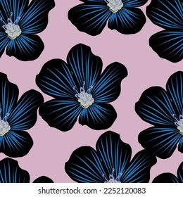 Seamless fabric of  floral Line Pattern, like illustration. Suit for package design, wallpaper, fashion print.