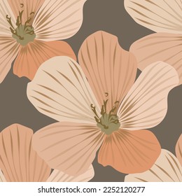 Seamless fabric of  floral Line Pattern, like illustration. Suit for package design, wallpaper, fashion print.