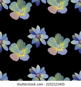 Seamless fabric of  floral Line Pattern, like illustration. Suit for package design, wallpaper, fashion print.