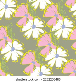 Tejido transparente de patrón de línea floral, como ilustración. Suit para diseño de paquetes, fondo de pantalla, impresión de moda.