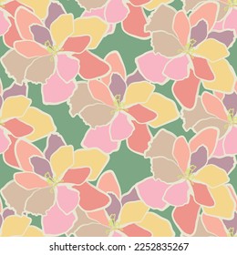 Tejido transparente de patrón de línea floral, como ilustración. Suit para diseño de paquetes, fondo de pantalla, impresión de moda.